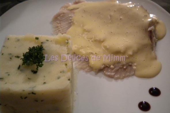 Raie au beurre et petites pommes de terre aux courgettes