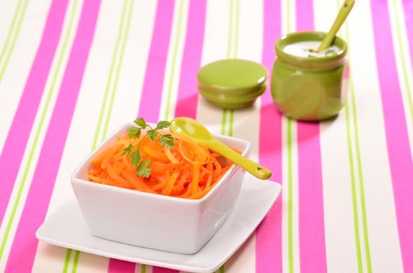 Mes premières carottes râpées vapeur
