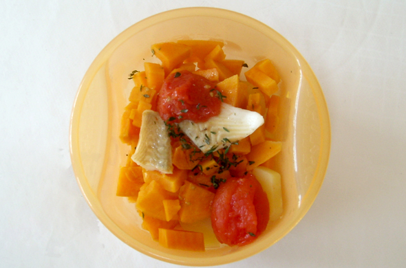 Poisson à la patate douce et tomates cerise