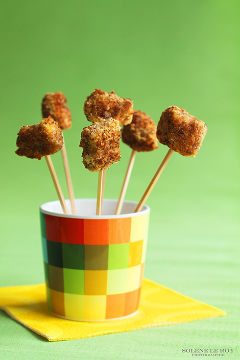 sucette pulet pané à la noisette pour bébé