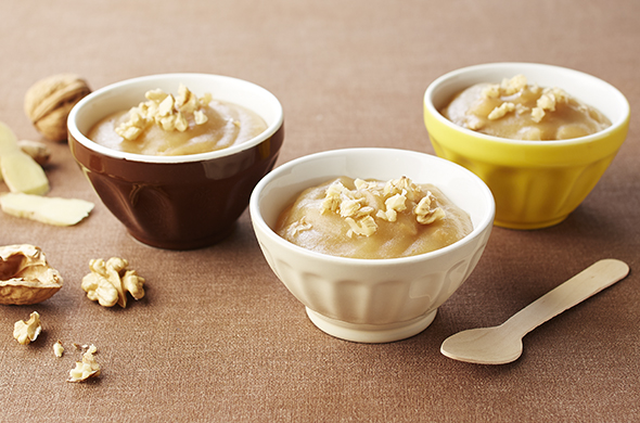 Curd de manzana, jengibre y nueces receta bebés