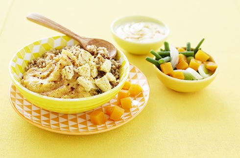 Curry van gestoomde tarwekorrels en kleine groente 2