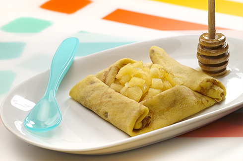 Rezepte für baby Crêpes mit Hafer, Honig und Apfel