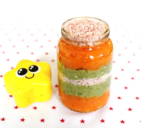 Rezepte für baby Ein Duo aus Gemüse und Schinken