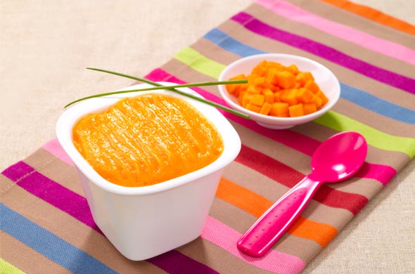 recetas para bebés Puré de calabaza potimarrón con leche de soja