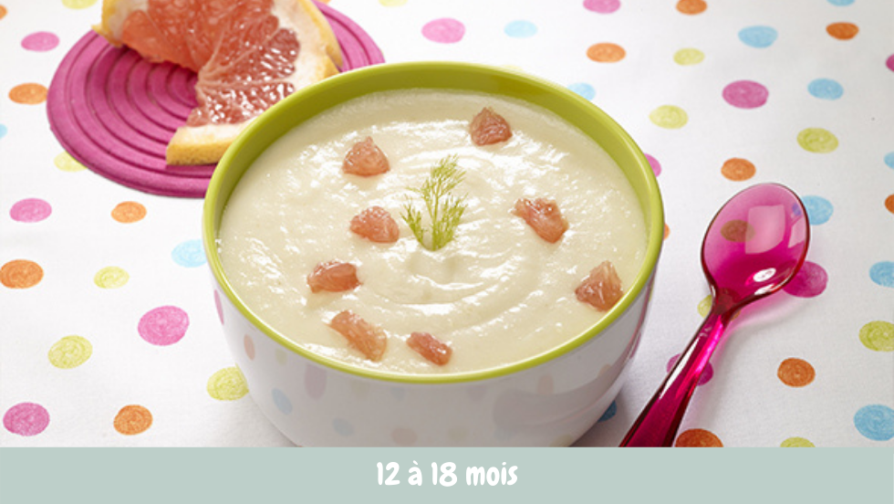 Purée au fenouil, pamplemousse et flétan Cuisine de bébé