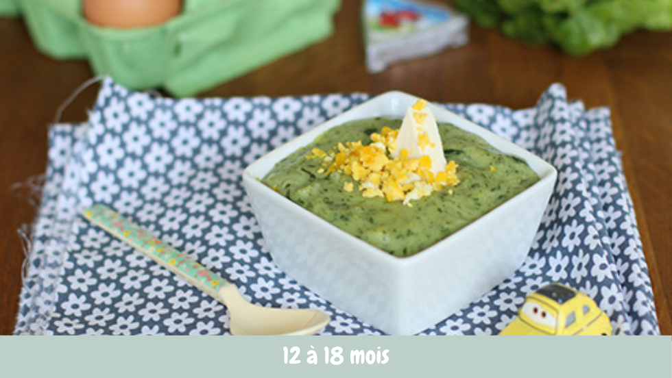 Purée de laitue et œuf mimosa Cuisine de bébé