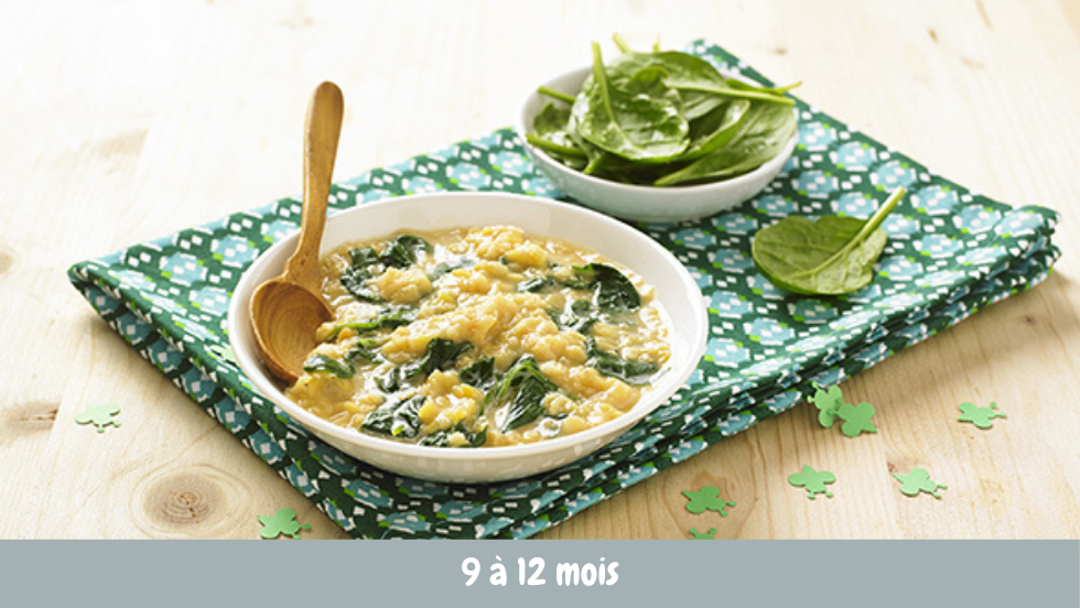 Risotto de lentilles corail aux épinards | Cuisine de bébé