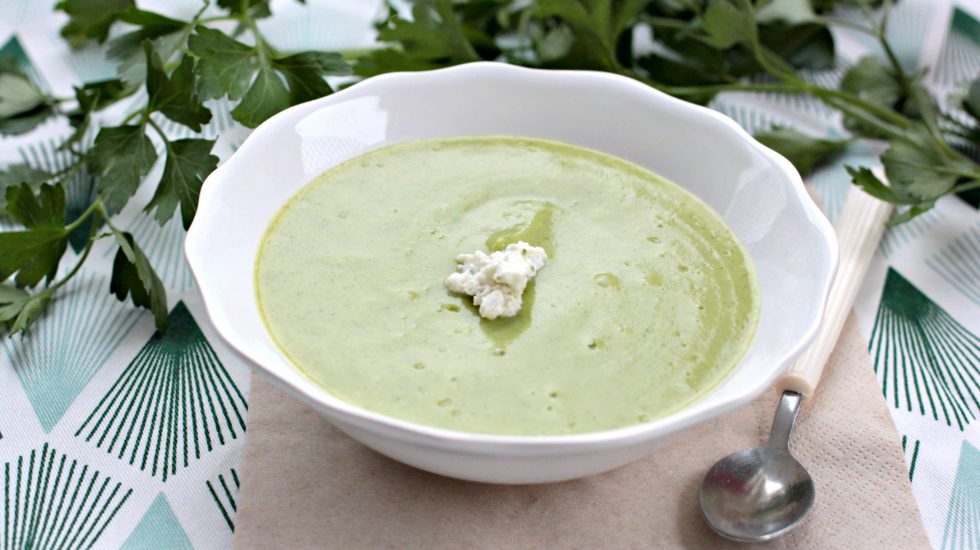 Velouté de courgettes, fromage ail & fines herbes