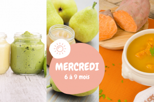 menu de la semaine mercredi 6 à 9 mois