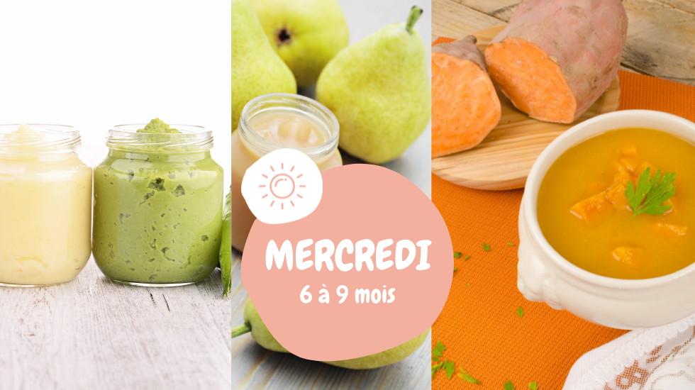 menu de la semaine mercredi 6 à 9 mois