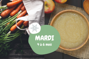 menu bébé diversification alimentaire 4-6 mois