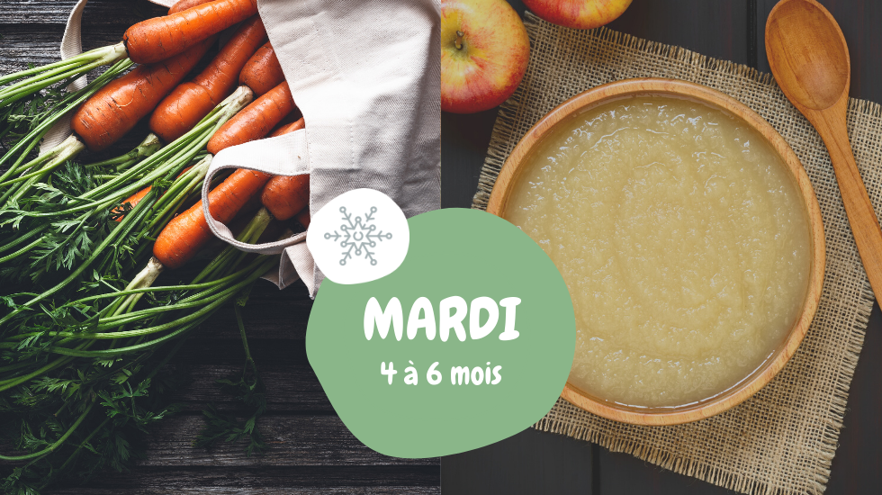 menu bébé diversification alimentaire 4-6 mois