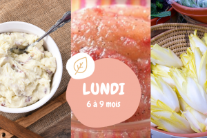 menu de la semaine - lundi pour les 6-9 mois