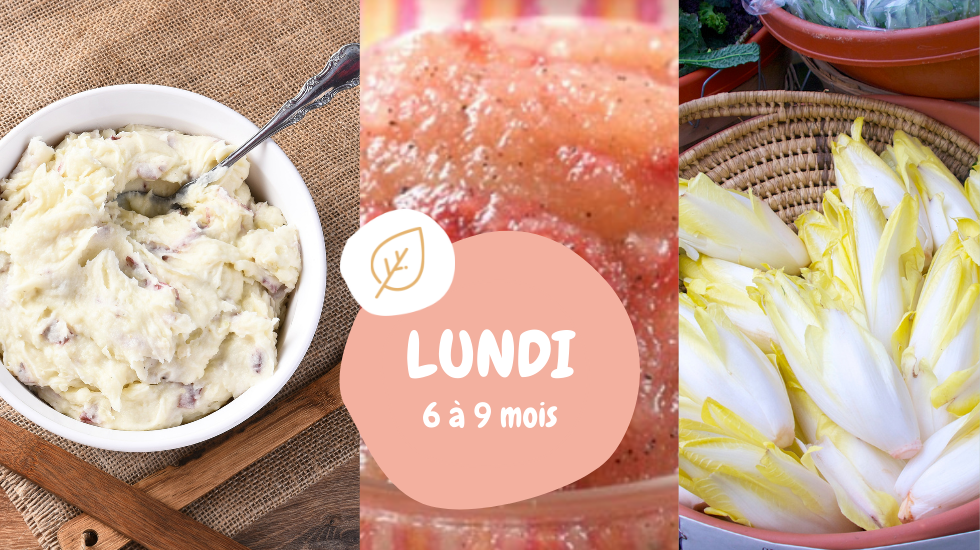 menu de la semaine - lundi pour les 6-9 mois