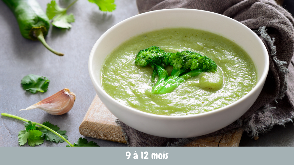 purée brocoli et jambon